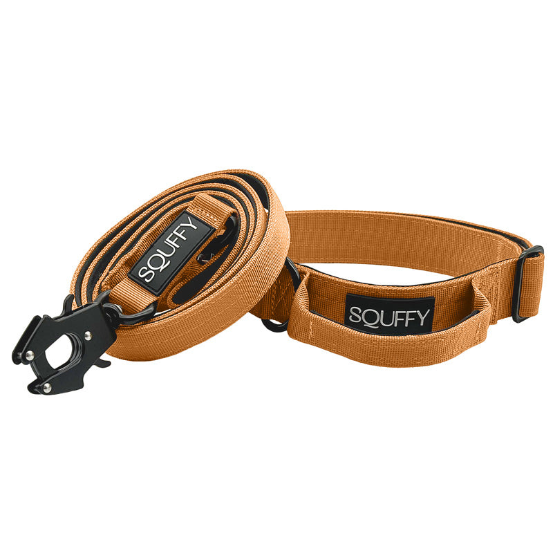 Tactische Hondenhalsband Honey Maze Cognac
