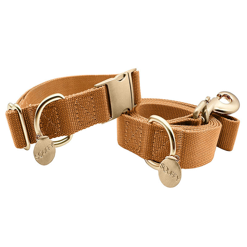 Klassieke Hondenhalsband Honey Drift Cognac