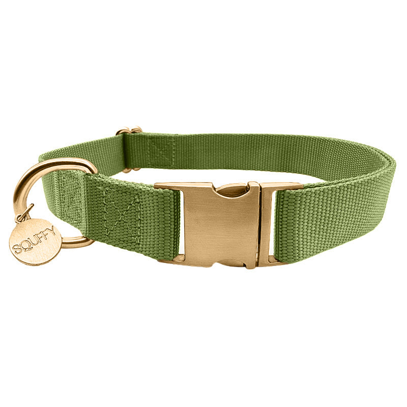 Klassieke Hondenhalsband Moss Breeze Olijfgroen